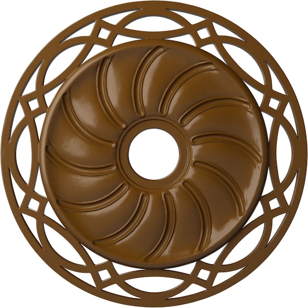 Ekena Millwork Loera Ceiling Medallion (Fits Canopies up to 6 1/4"), 26 5/8"OD x 4 1/2"ID x 1 3/8"P, Smokey Topaz CM26LOSTF - main